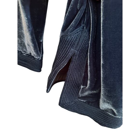 Soft Surroundings Velvet Tunic Top P XS Navy Blue Mock Neck Long Sleeve Stretch - Picture 4 of 7